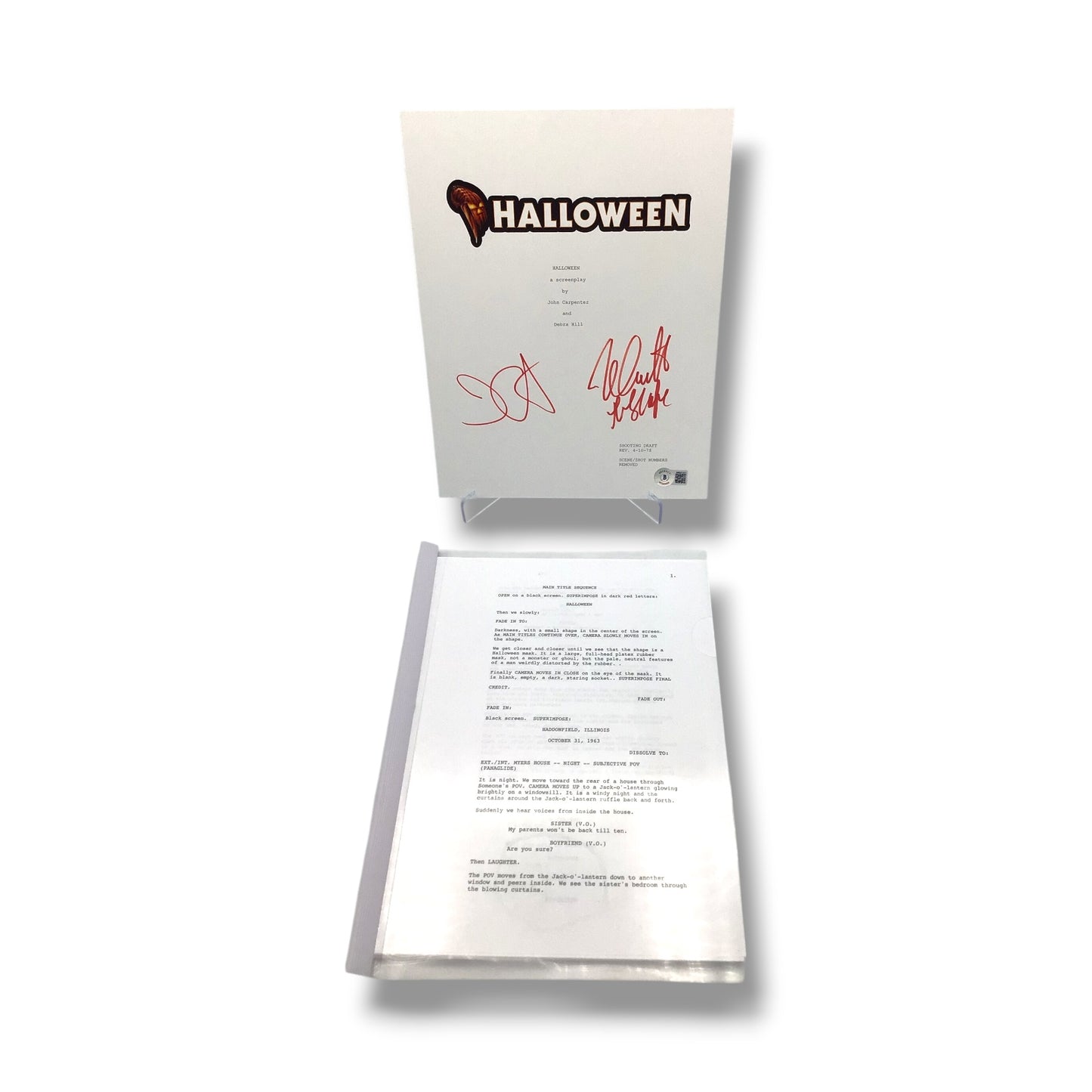 Halloween Script (Shooting Draft) | Signed by John Carpenter & Nick Castle (Beckett Certified)
