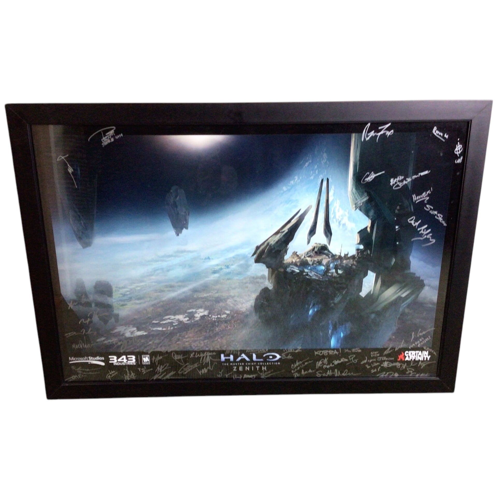 Halo: The Master Chief Collection: Zenith Dev Team Signed Poster (Framed)