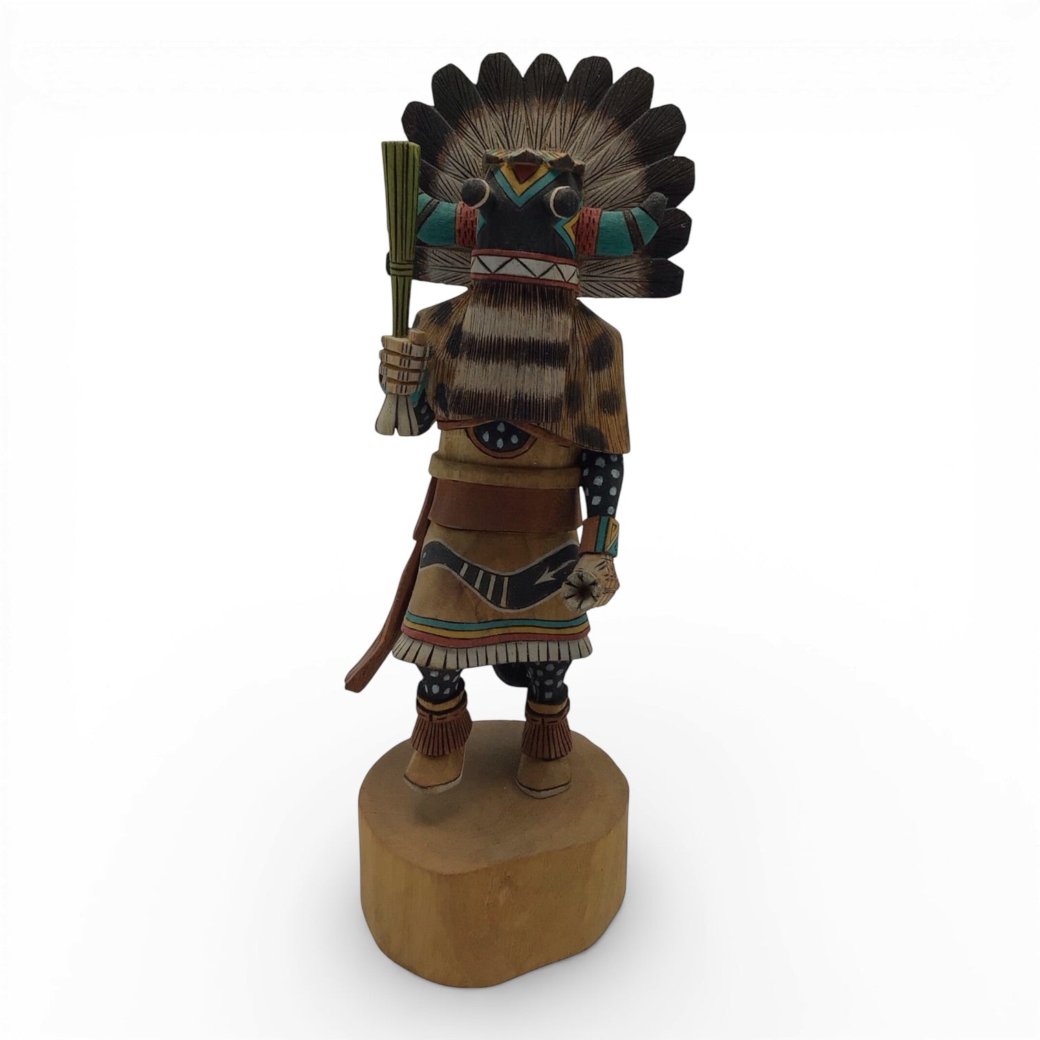 Handmade Native American Statue - Broad Face