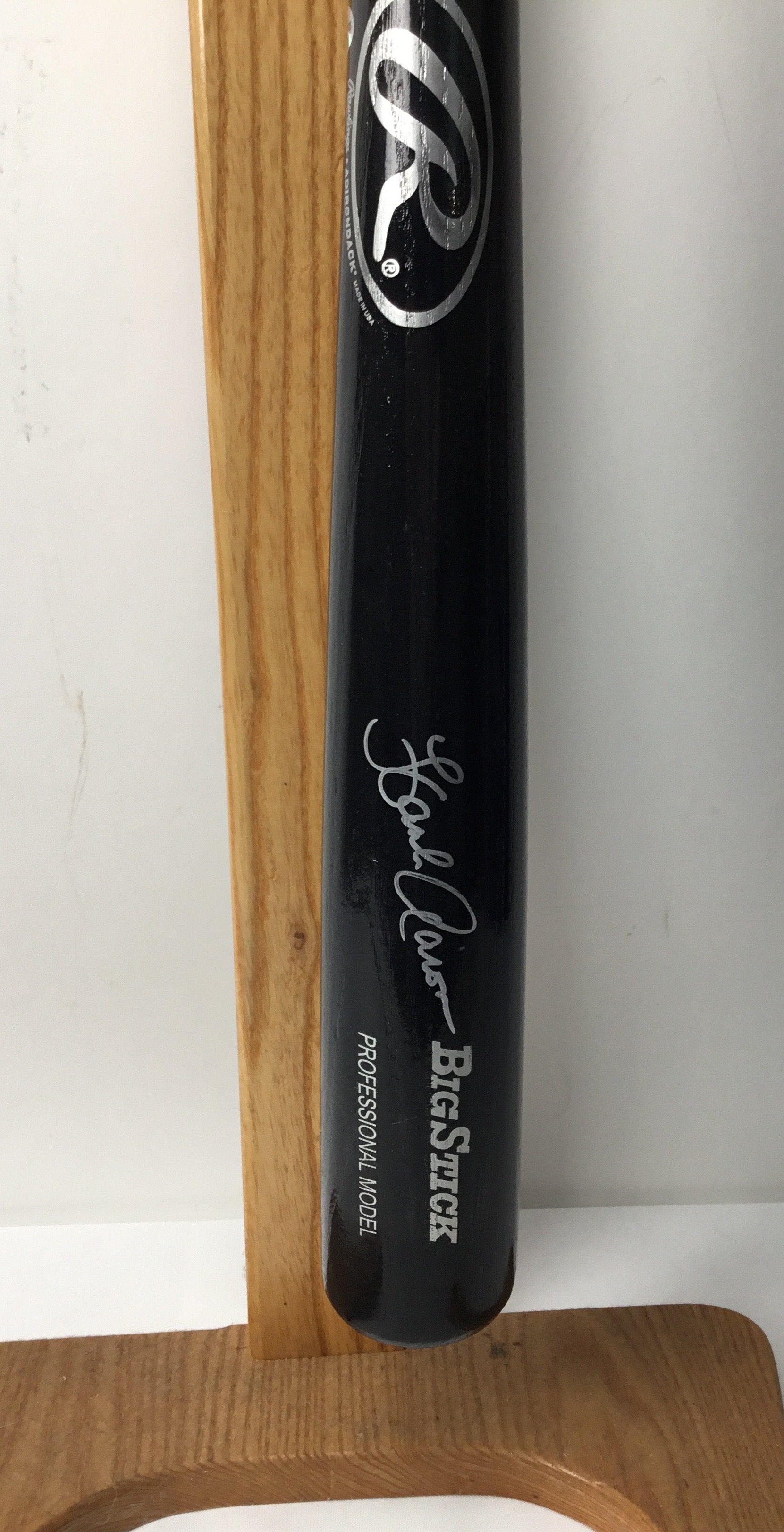 Hank Aaron Autographed Rawlings Adirondack Big Stick Wooden Baseball Bat COA