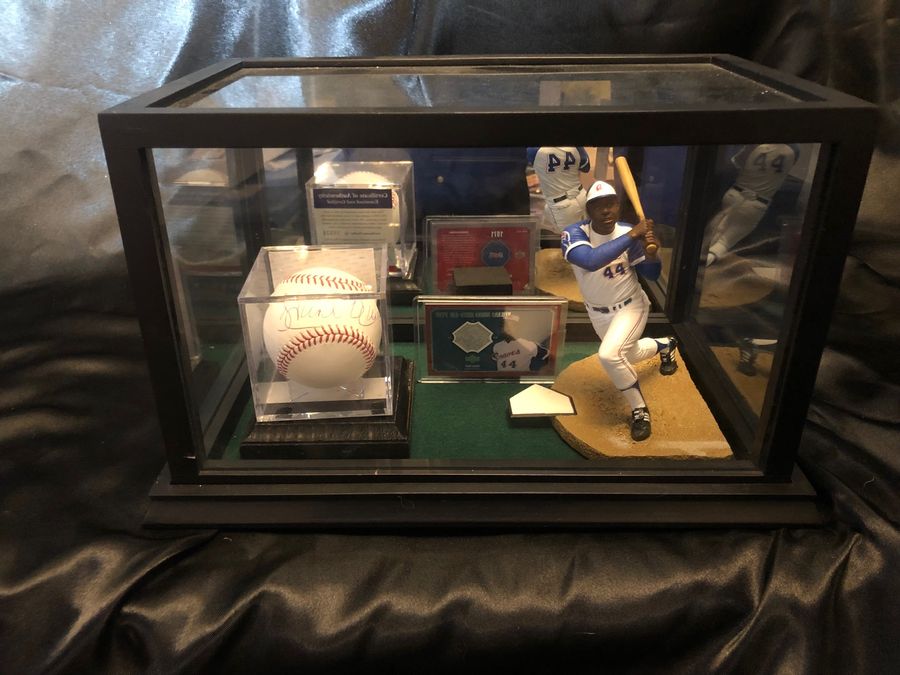 Hank Aaron Braves Autographed Baseball PSA/DNA certified Shadowbox