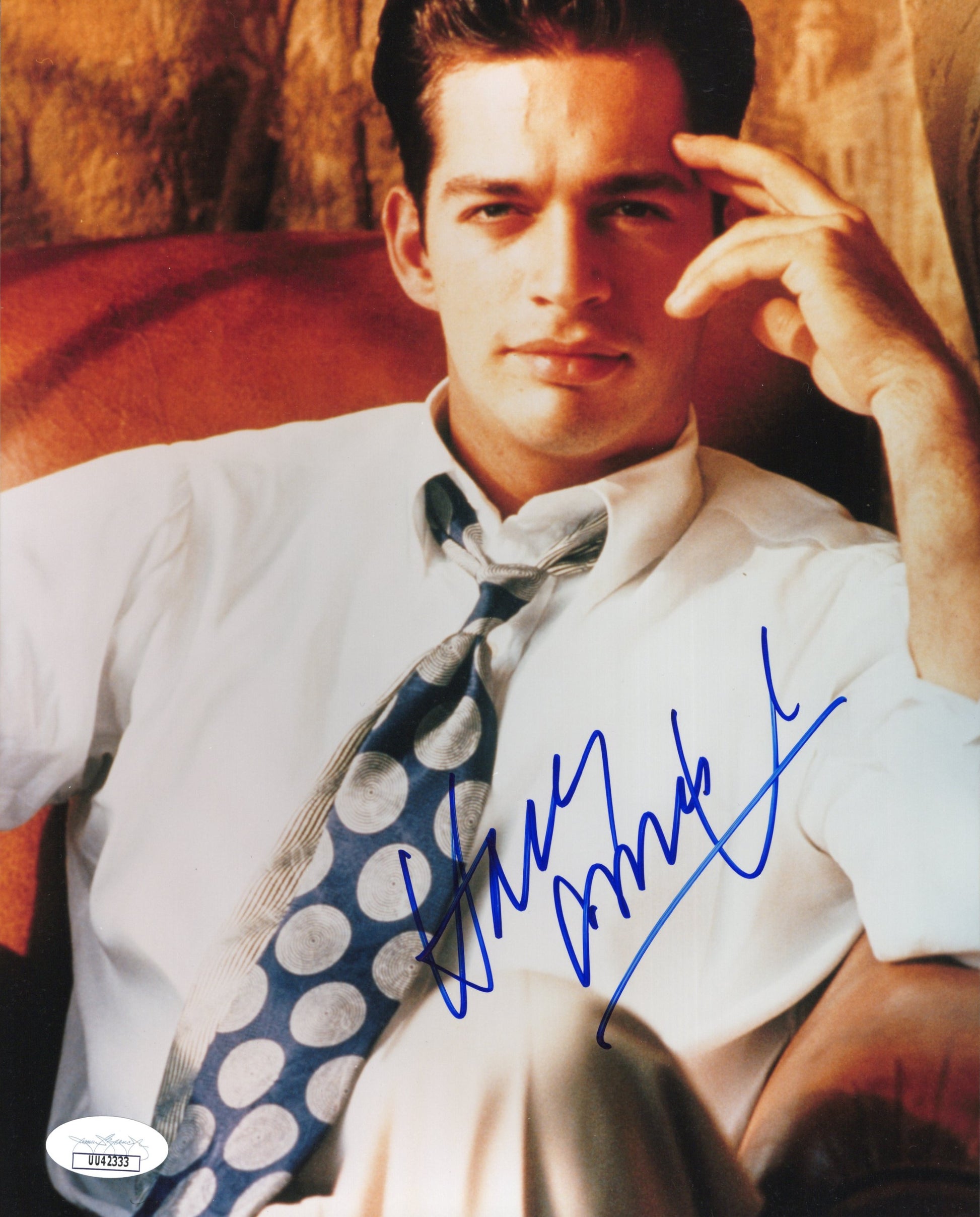 Harry Connick Jr. Signed Photo 8x10, Harry Connick Jr. Autograph in White Shirt and Tie, JSA and PSA Letter Double Certified Authentic UU42333