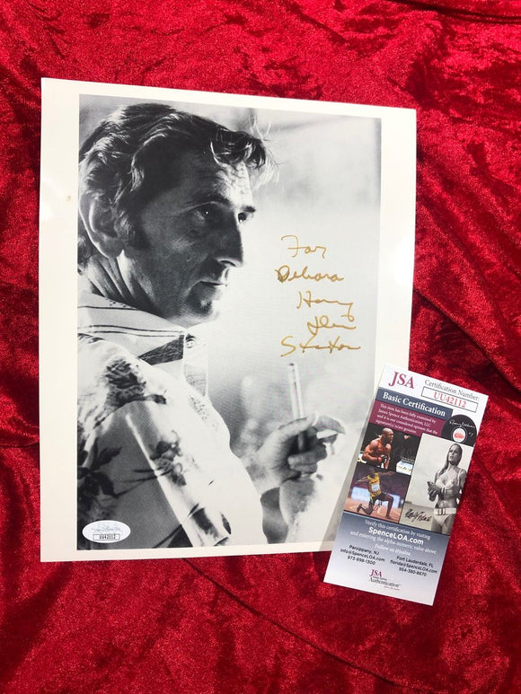 Harry Dean Stanton 8x10 Half Length B&W Autographed Photo JSA Cert