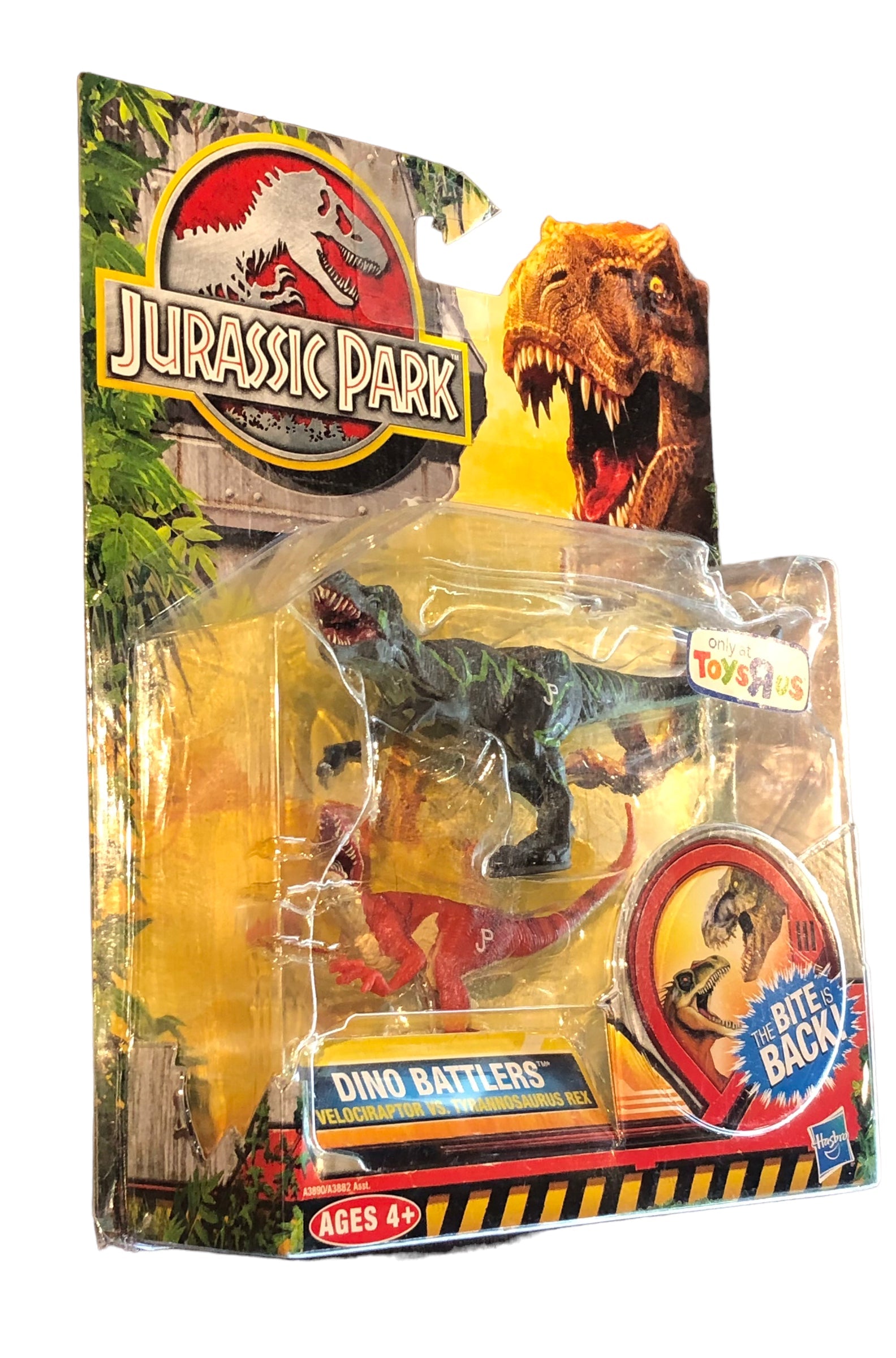 Hasbro 2012 Jurassic Park Dino Battlers Velociraptor vs Tyrannosaurus Rex Action Figures