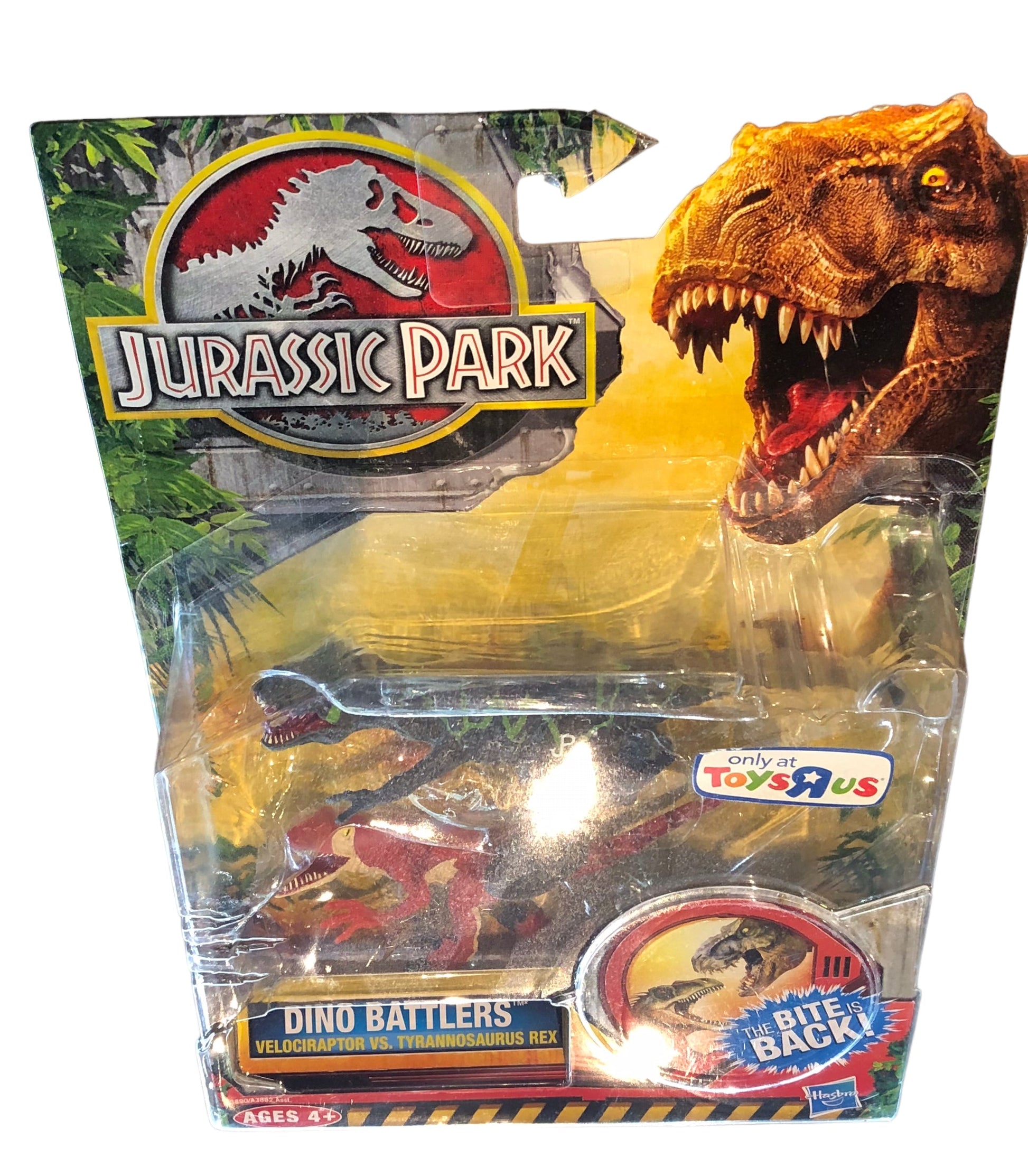 Hasbro 2012 Jurassic Park Dino Battlers Velociraptor vs Tyrannosaurus Rex Action Figures