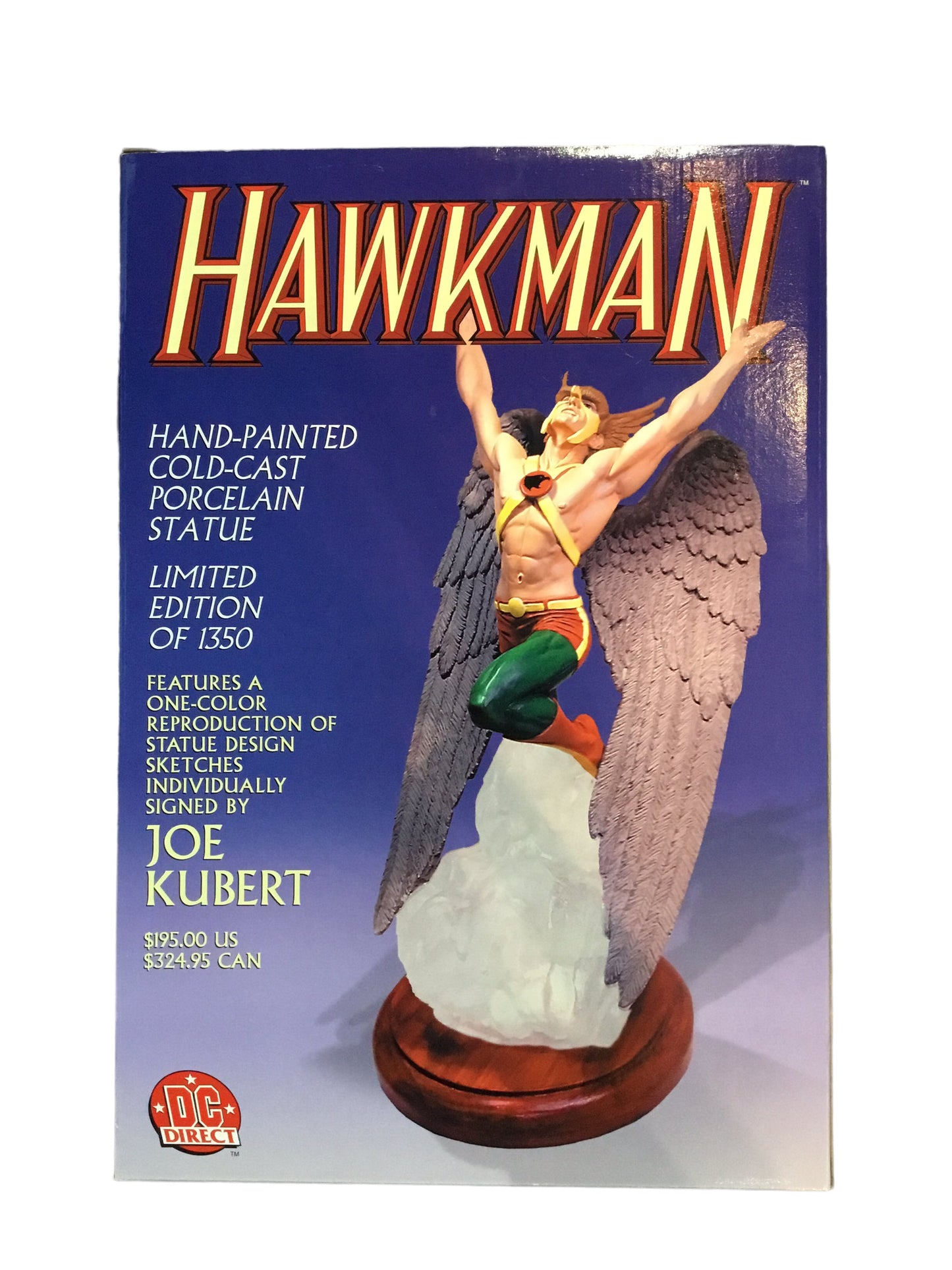 Hawkman Limited Edition Porcelain Statue - Joe Kubert signed print - DC Comics 2001