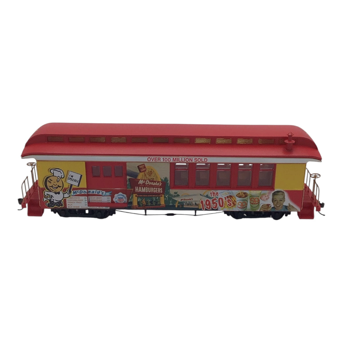 Hawthorne Village McDonald's 50th Anniversary Train Car Set of 4 w/ Tracks