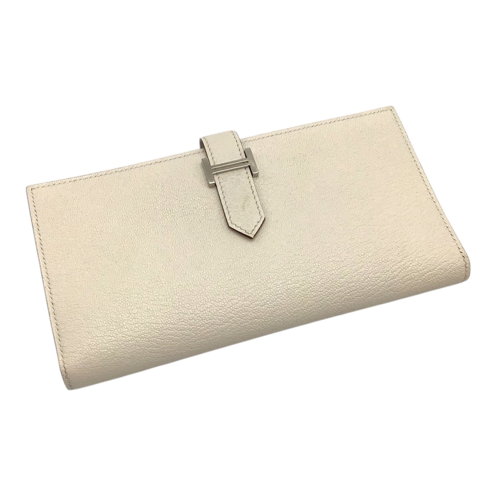 Hermès Bearn Long Wallet Nata Chevre Mysore Palladium Hardware 2021 with Box