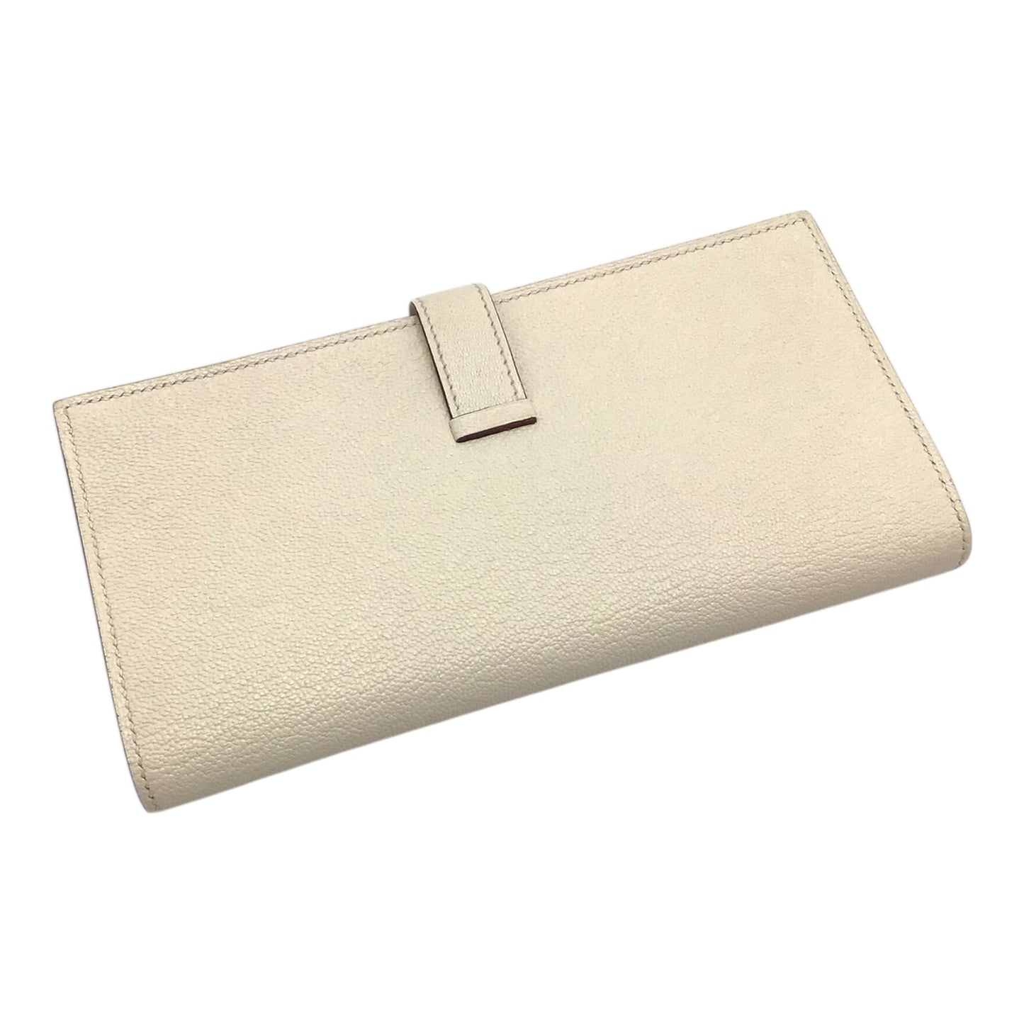 Hermès Bearn Long Wallet Nata Chevre Mysore Palladium Hardware 2021 with Box