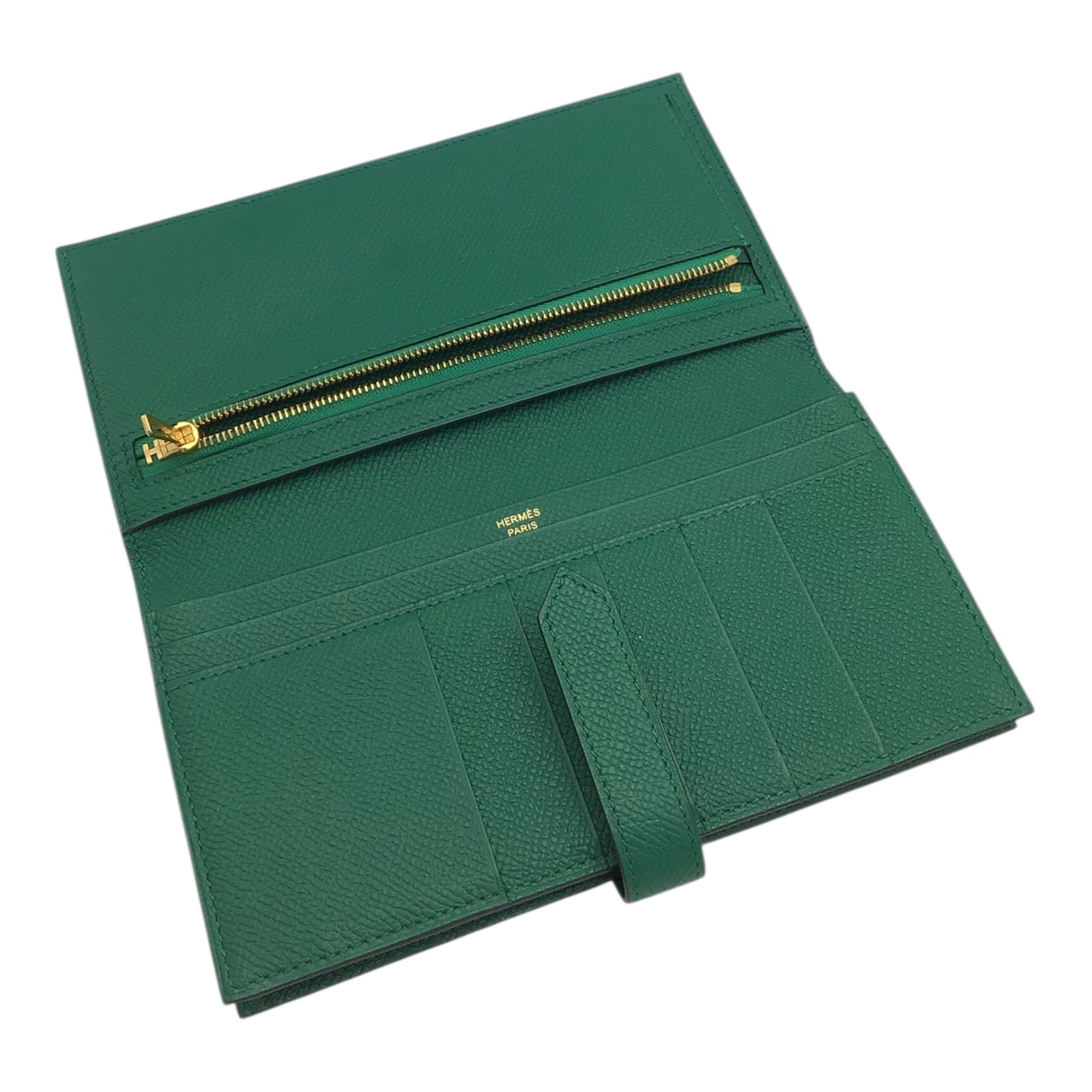 Hermès Bearn Long Wallet Vert Bengale Epsom Leather Gold Hardware 2017