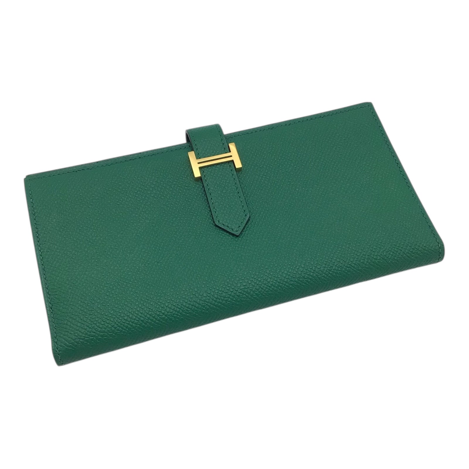 Hermès Bearn Long Wallet Vert Bengale Epsom Leather Gold Hardware 2017