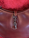 Hermes Burgundy Leather Hobo Bag
