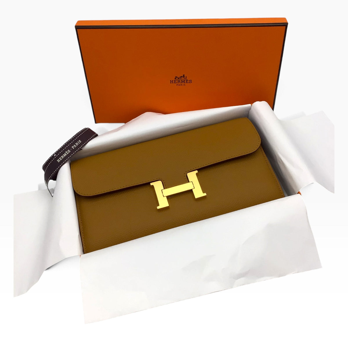 Hermès Constance Wallet To Go 2026 | Dark Yellow Epsom Calfskin | Gold Hardware | Mint Condition
