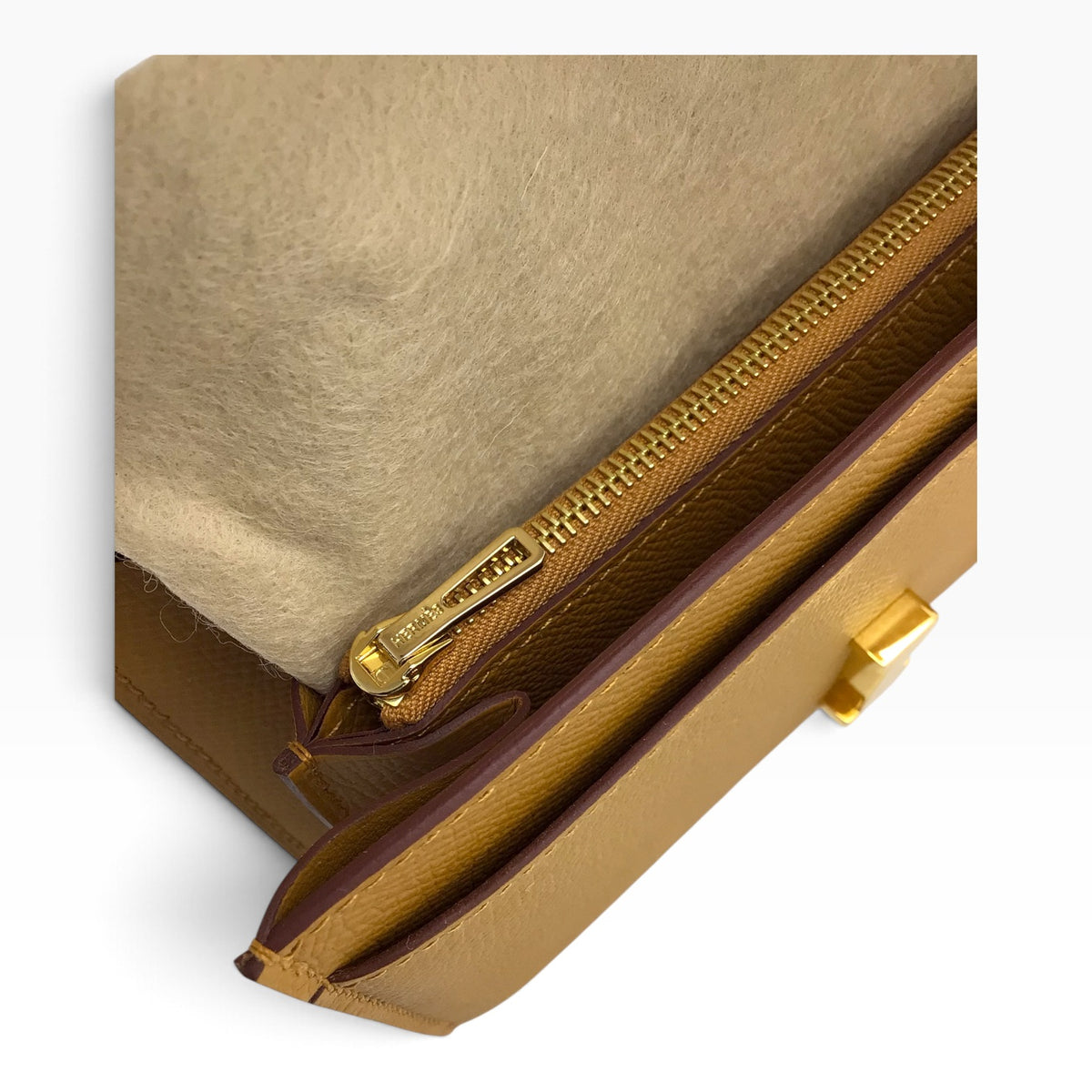 Hermès Constance Wallet To Go 2026 | Dark Yellow Epsom Calfskin | Gold Hardware | Mint Condition