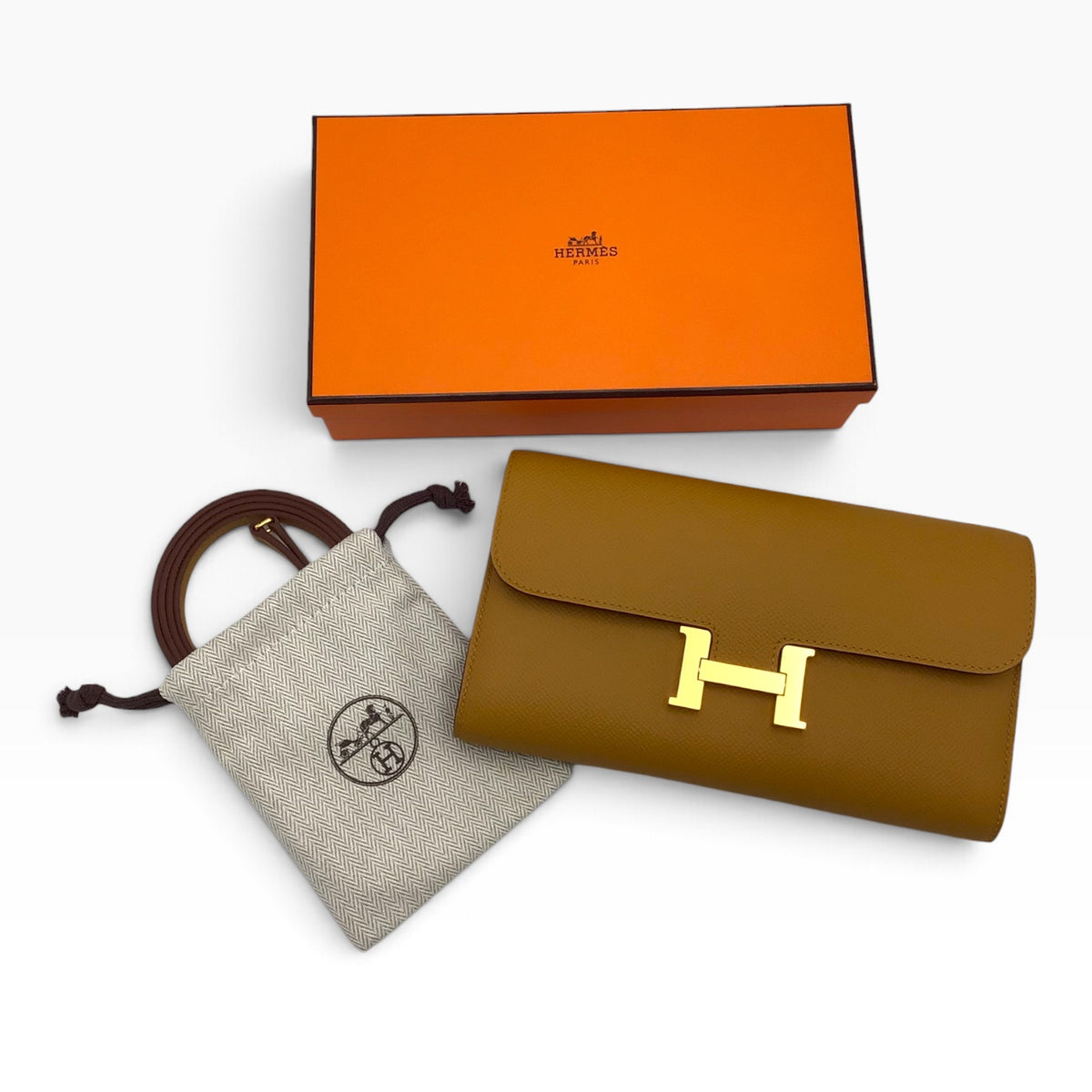 Hermès Constance Wallet To Go 2026 | Dark Yellow Epsom Calfskin | Gold Hardware | Mint Condition