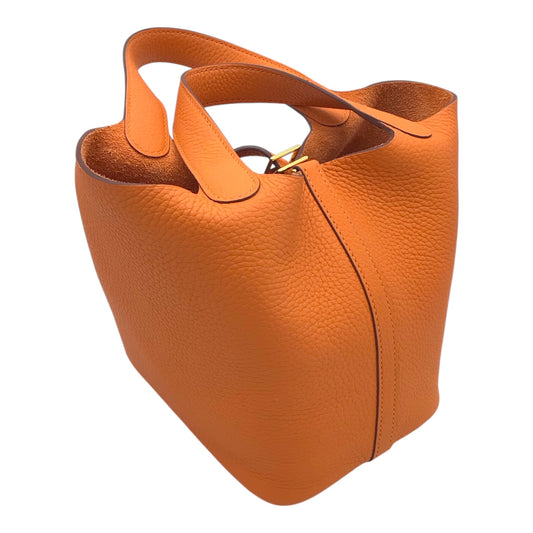 Hermès Picotin 18 in Orange Taurillon Clemence Leather – Gold Hardware, 2022, With Box, Dust Bag, Lock & Keys
