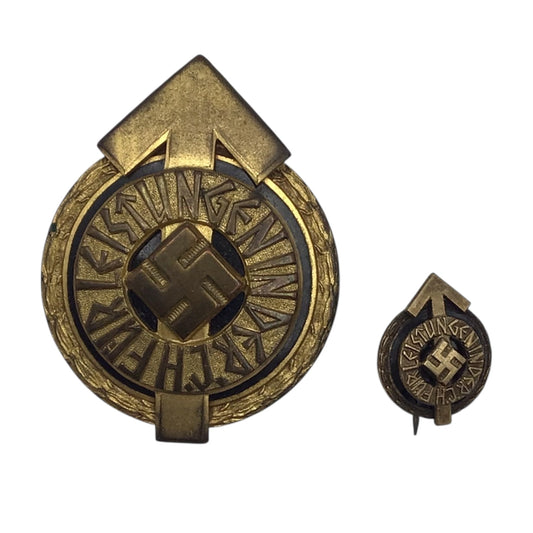 Hitler Youth (HJ) Golden Leaders Sport Badge w/ Miniature Pin RZM M1/101