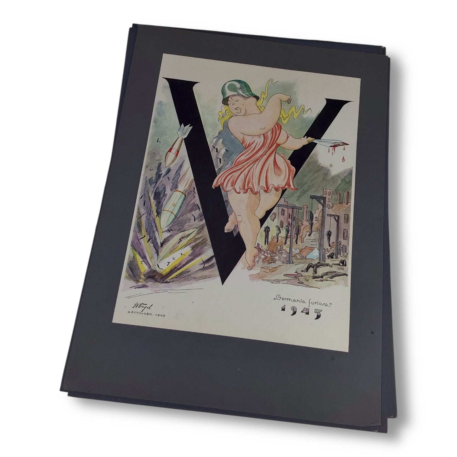 Hitleriada Furiosa 1946 Stanisław Toegel Rare Anti-Nazi Satire Artwork