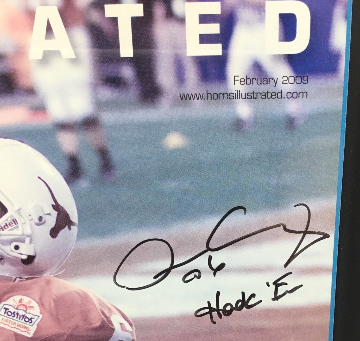 Horns Illustrated Feb 2009 Fiesta Bowl Autographed Quan Cosby