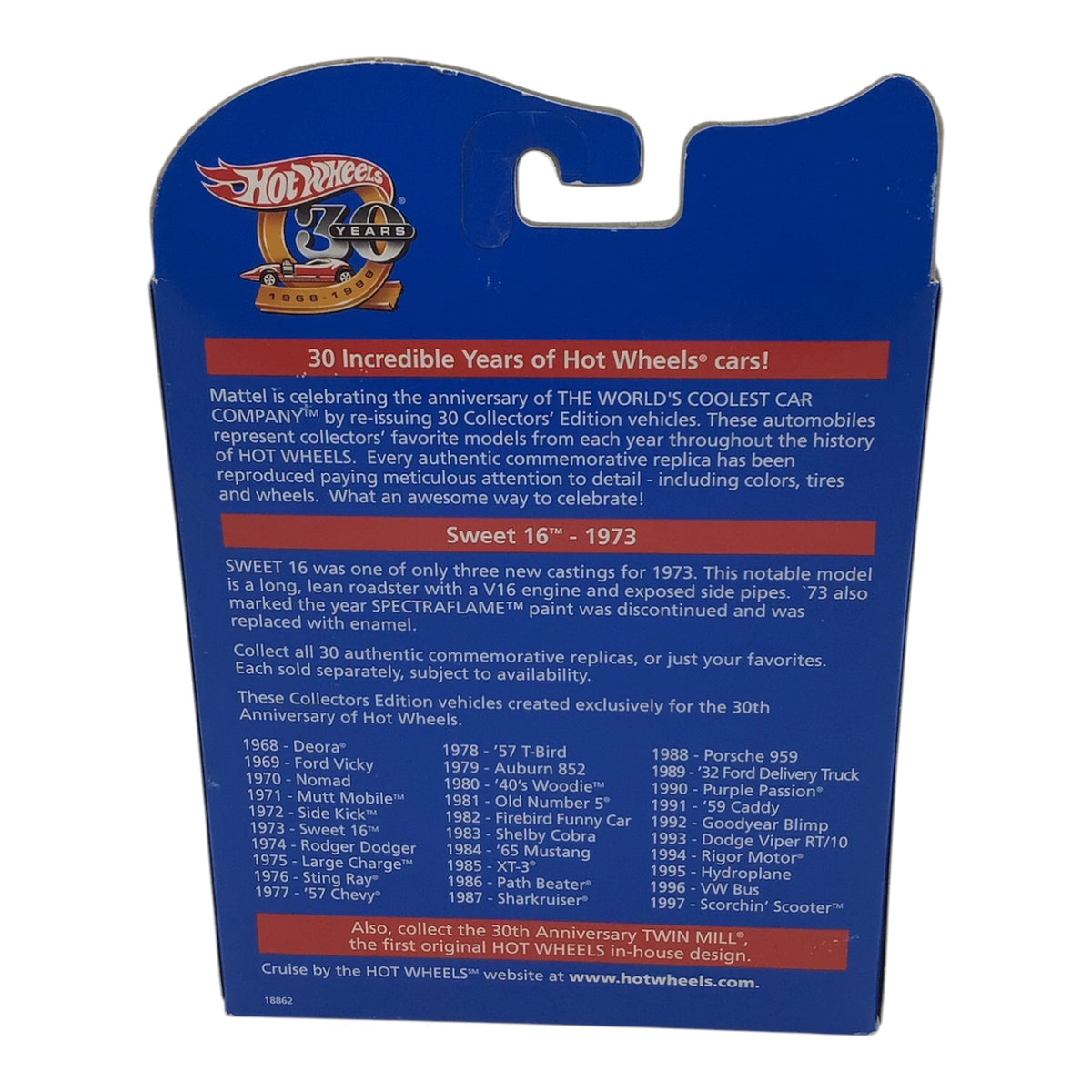 Hot Wheels 1973 Authentic Commemorative Replica - Sweet 16