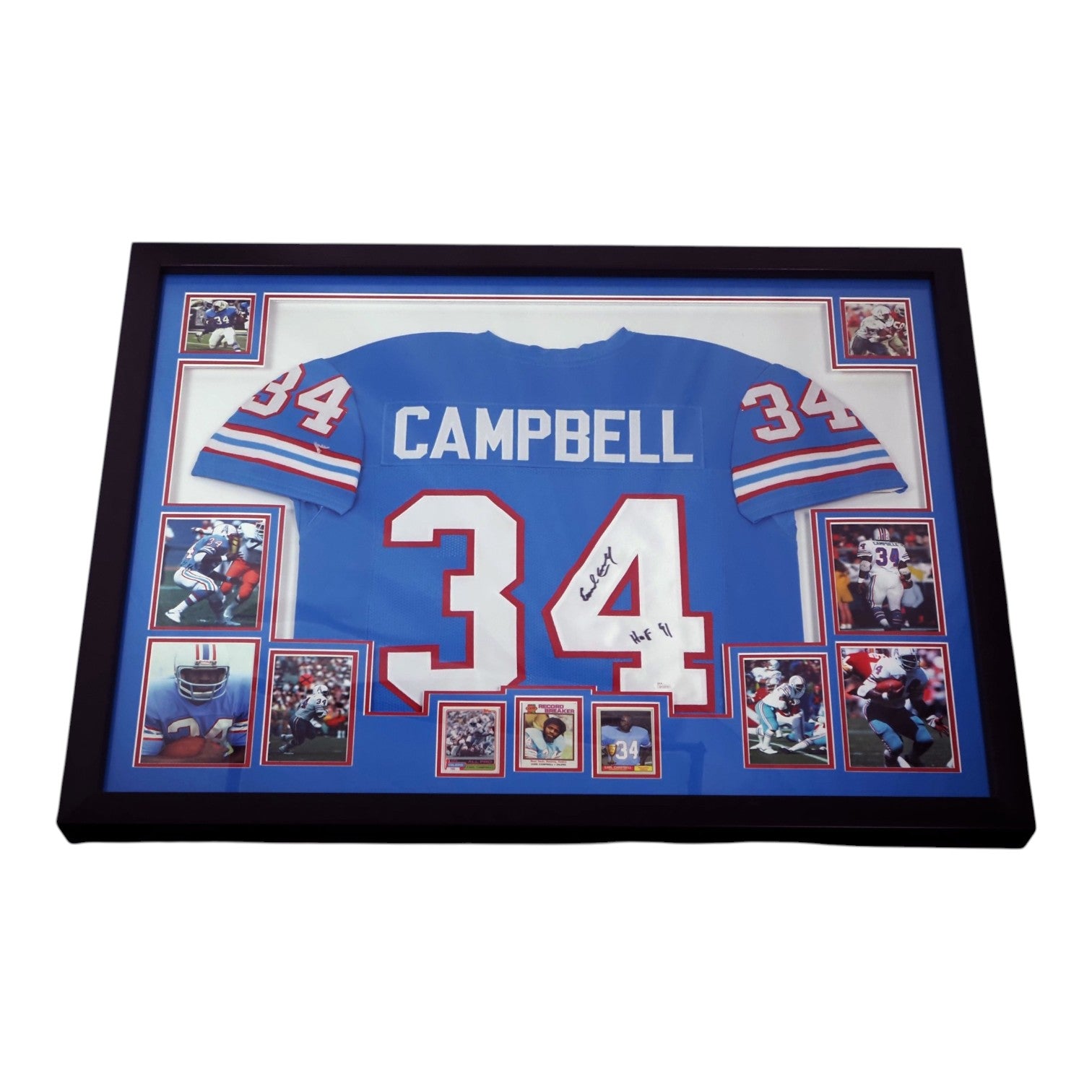 Houston Oilers Earl Campbell Signed Jersey #34 W/ Inscription - JSA Certified
