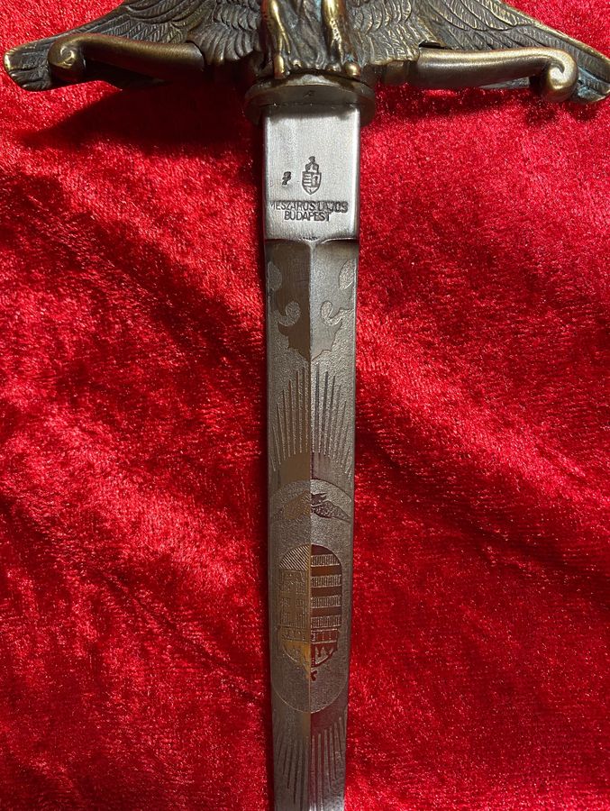 Hungarian WW2 Air Force Parade Dagger/ 1943/ Inscribed Blade/ Named- RARE!