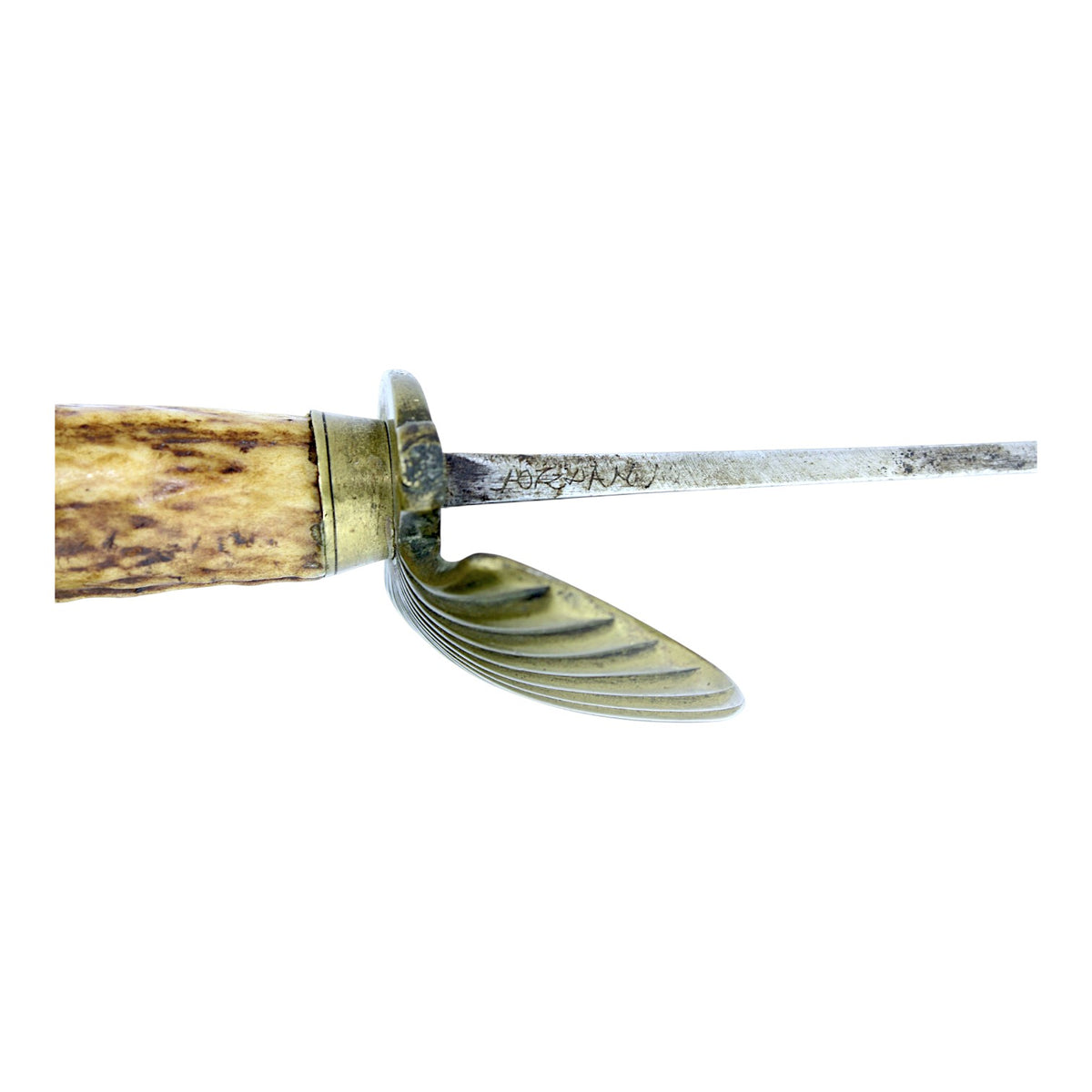Hunting Hanger Sword with Antler Grip, Clamshell Guard & Frederick FR Stamp - c.1740-1760