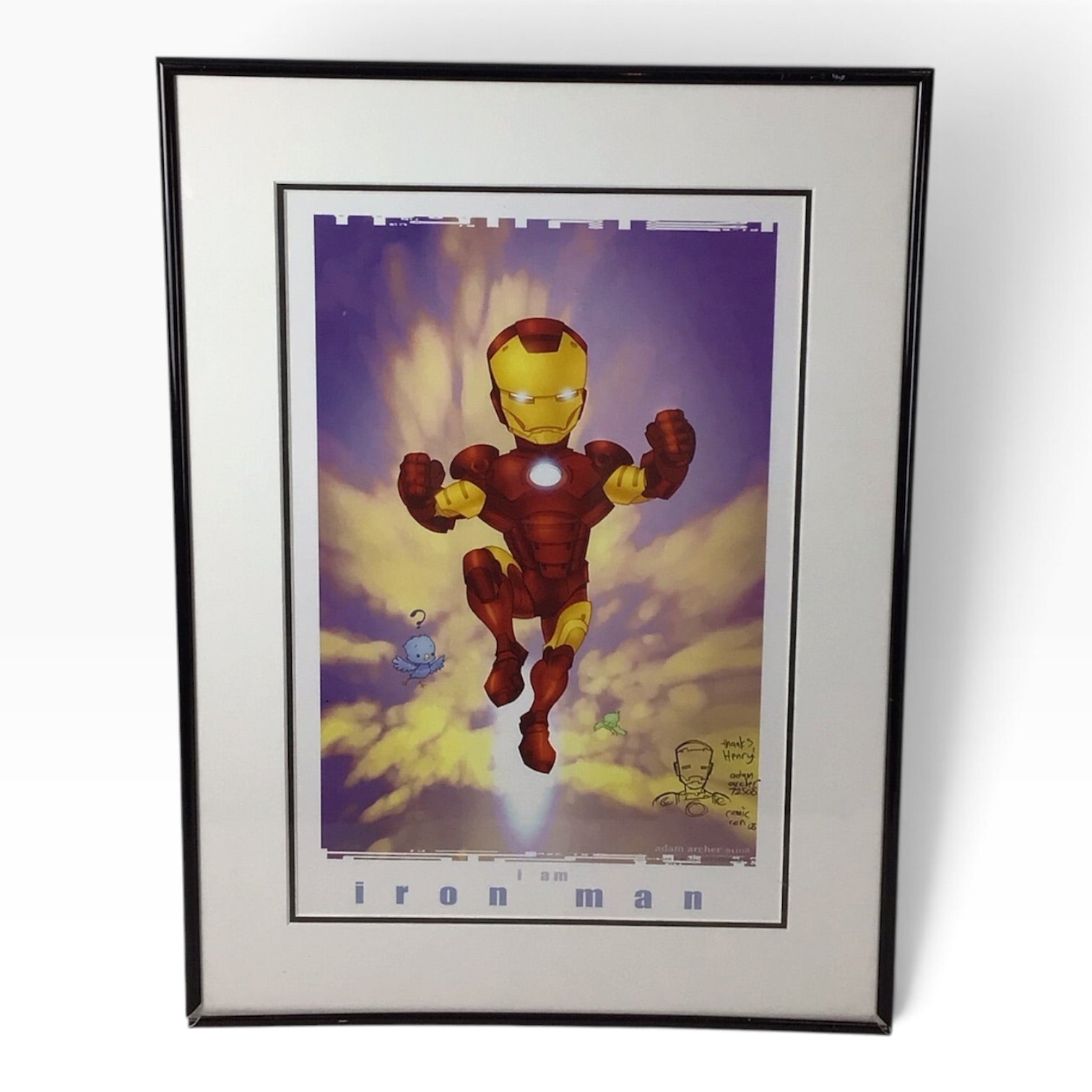 I Am Iron Man Framed Print Signed by Adam Archer at Comic Con 2008
