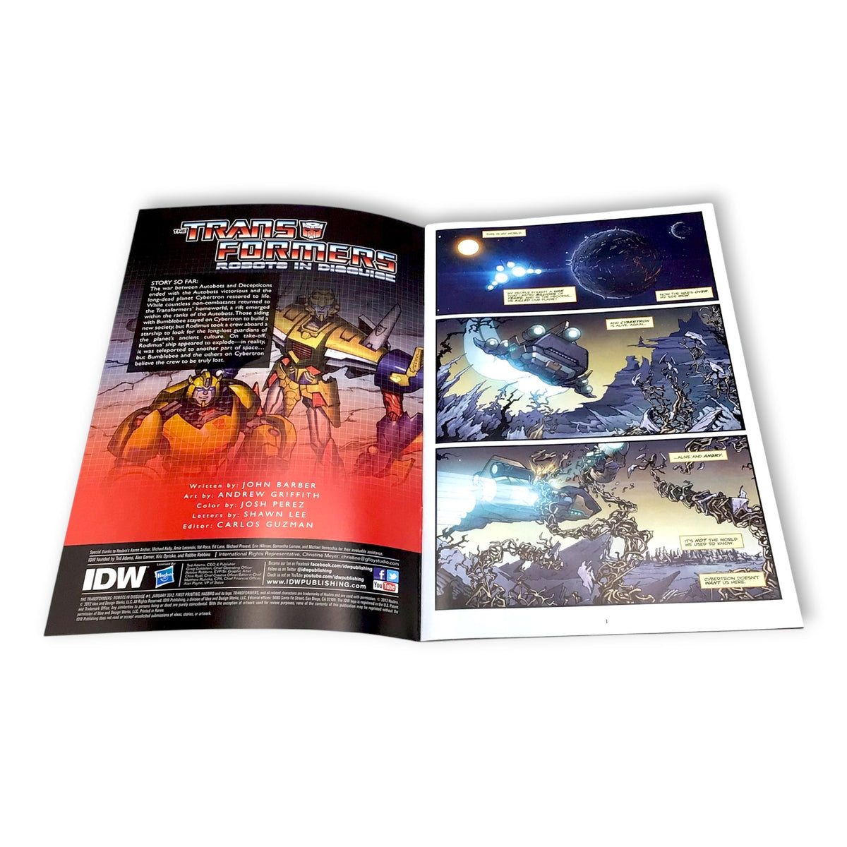 IDW Transformers: Robots in Disguise #1 (2012) Signed by John Barber