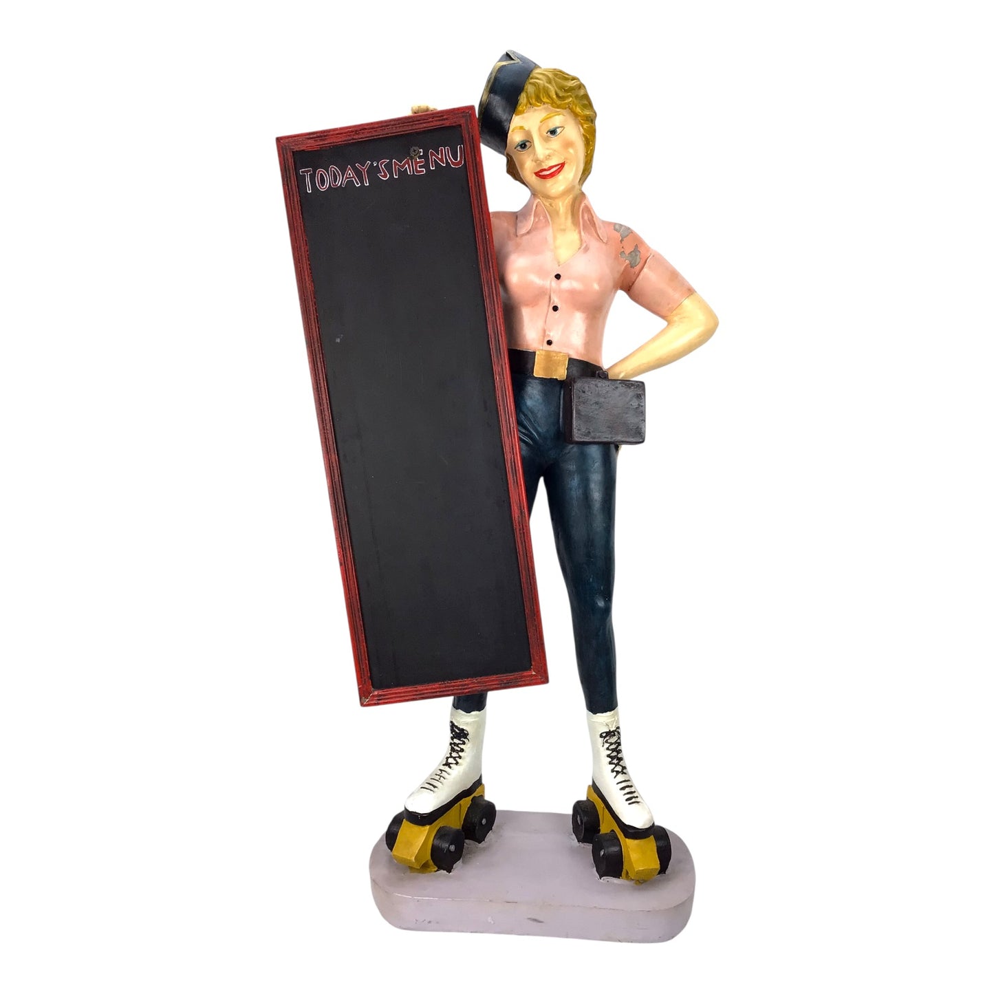 Hand Made Vintage Wooden Car Hop Waitress Menu Holder