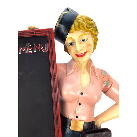 Hand Made Vintage Wooden Car Hop Waitress Menu Holder
