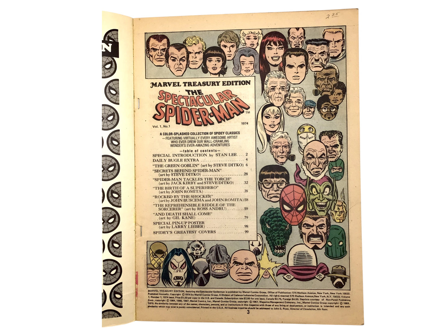 Marvel Treasury Edition #1 The Spectacular Spider-Man (1974) – Spider-Man Special Collector's Issue Comic Book - Very Fine