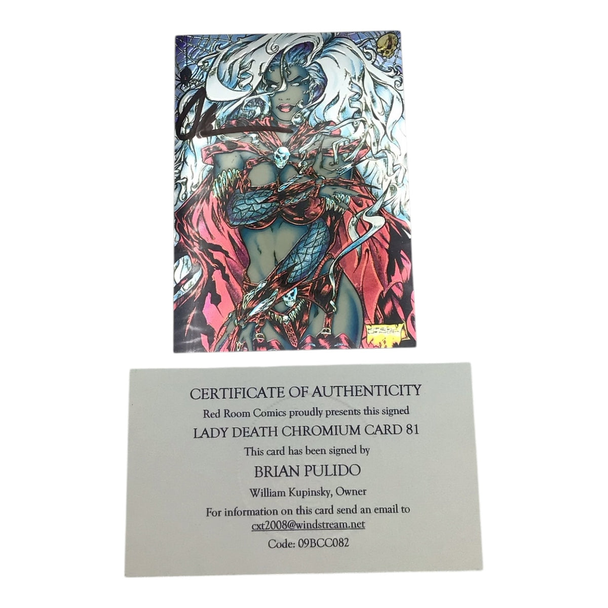 Lady Death Chromium Card #81 Signed by Brian Pulido - COA