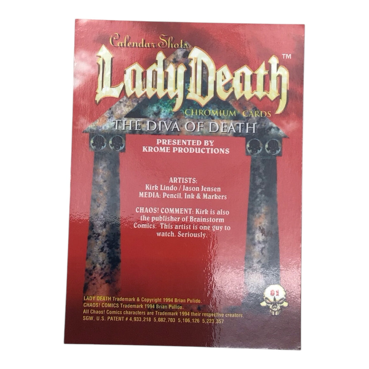 Lady Death Chromium Card #81 Signed by Brian Pulido - COA