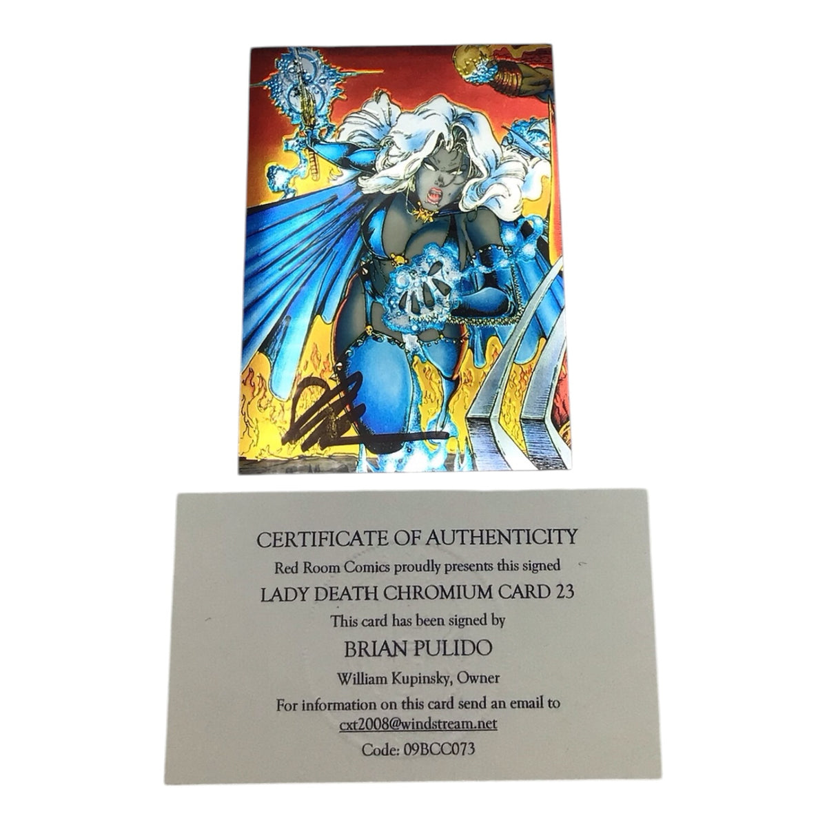 Lady Death Chromium Card #23 Signed by Brian Pulido - COA