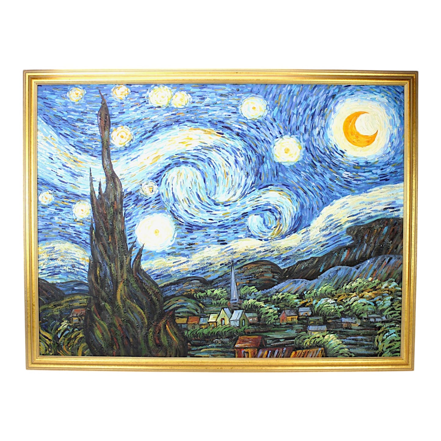 STARRY NIGHT Painting after Vincent Van Gogh (1853-1890) size 36" X 48"