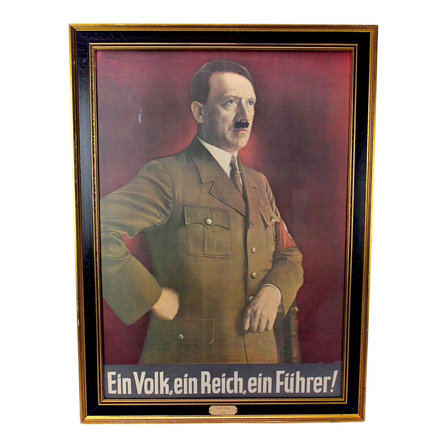 Original 1938 Adolf Hitler Propaganda Poster by Heinrich Knirr | "Ein Volk, ein Reich, ein Führer!" | Framed