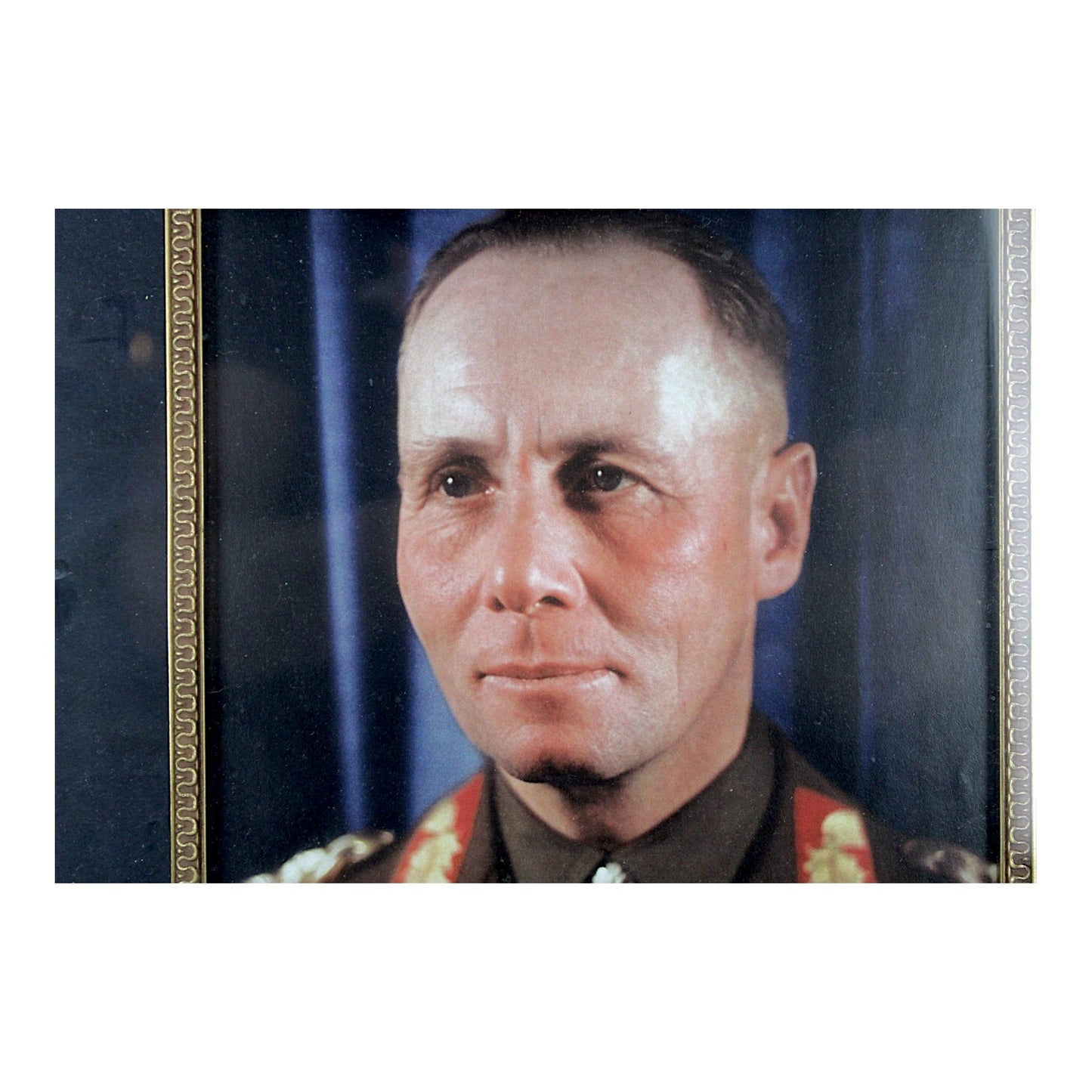 German Field Marshal Erwin Rommel Colorized Photo in WW2 Uniform with Knights’s Cross of Iron Cross professionally matted and Framed.  