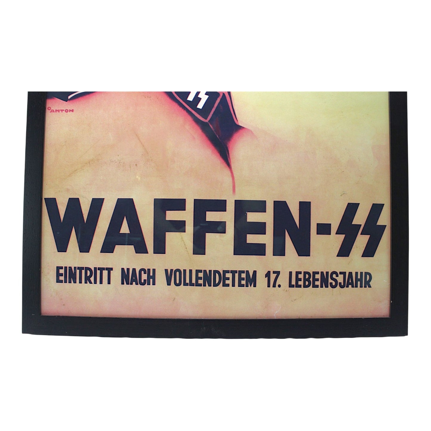 German WW2 Waffen-SS Color Recruiting Poster designed by artist Ottomar Anton around 1941 professionally matted and framed.