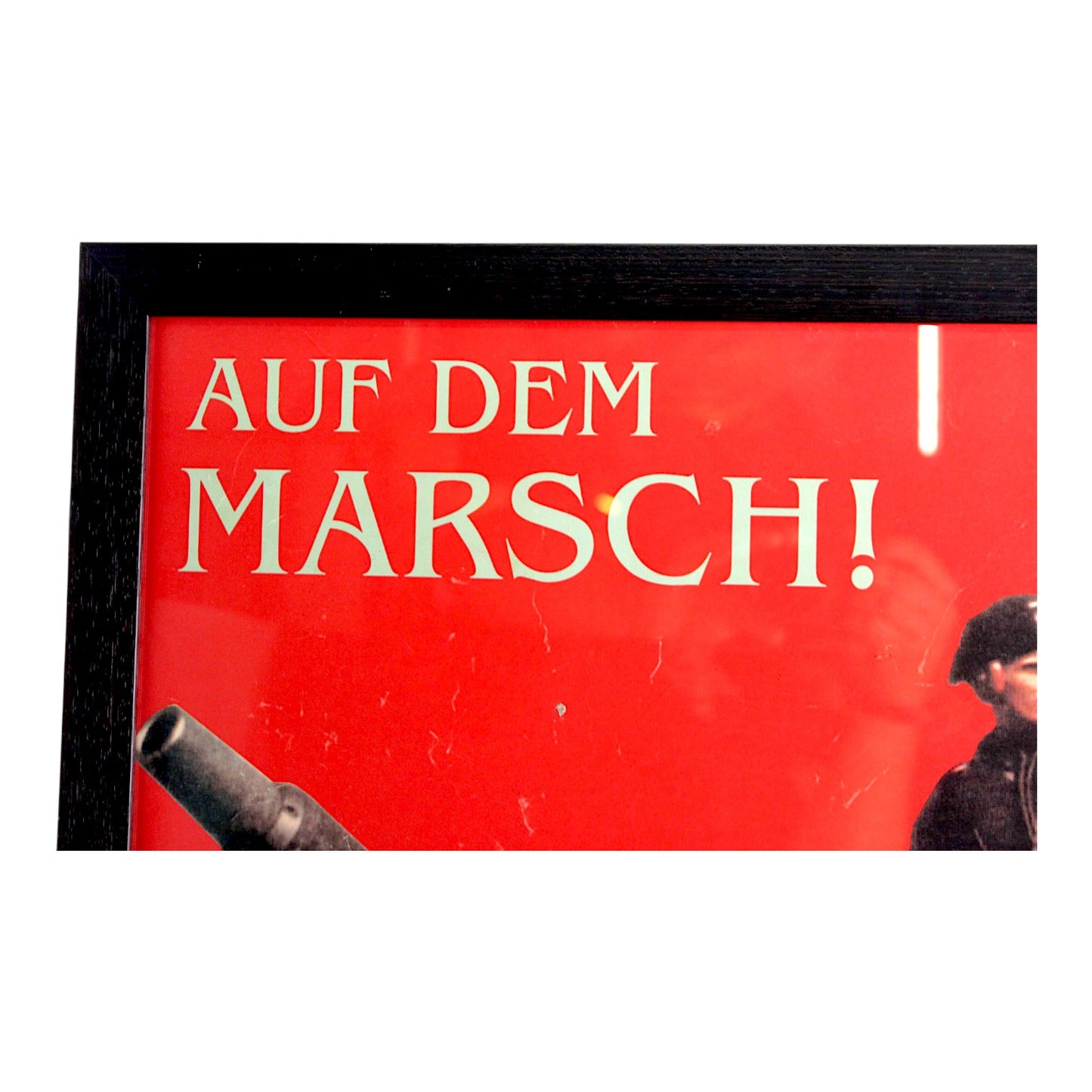 WW2 German AUF DEN MARSCH SS 5.P.Z.Div. "WIKING" Panzer Division Color Recruiting Poster professionally matted and framed.