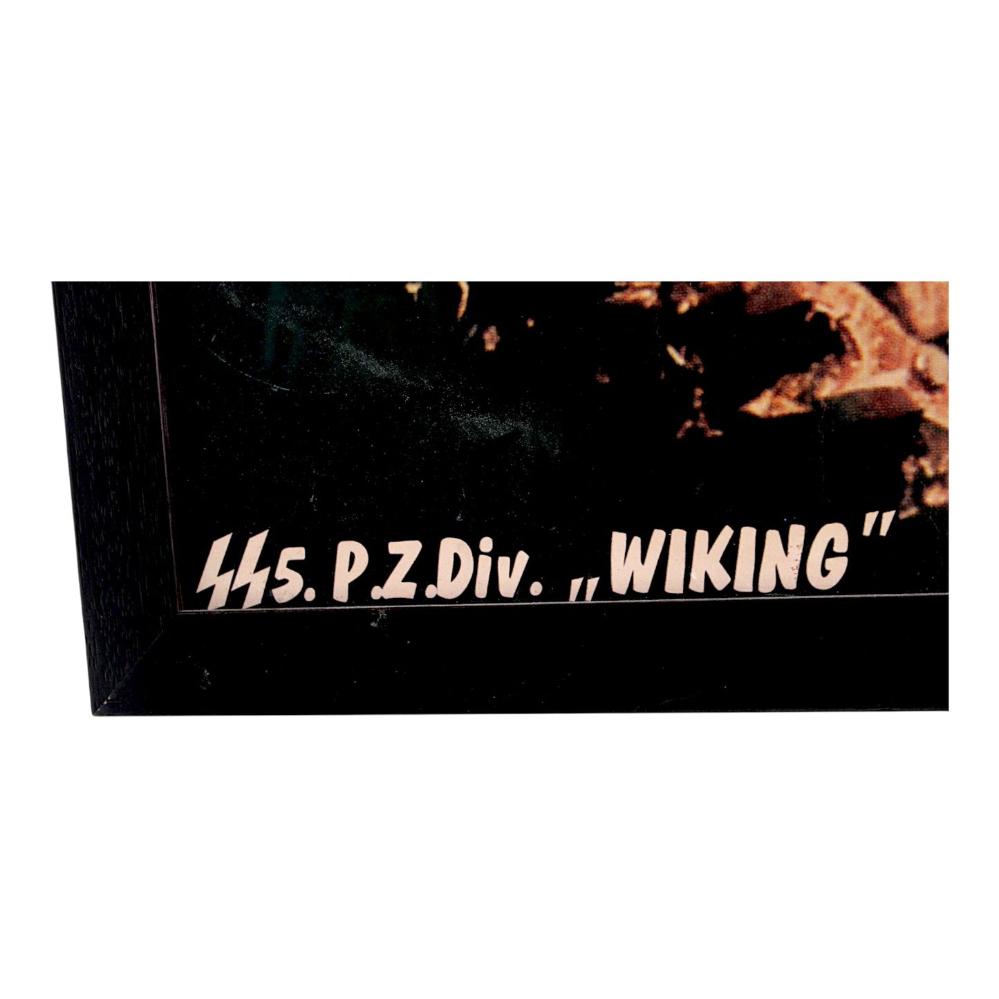 WW2 German AUF DEN MARSCH SS 5.P.Z.Div. "WIKING" Panzer Division Color Recruiting Poster professionally matted and framed.