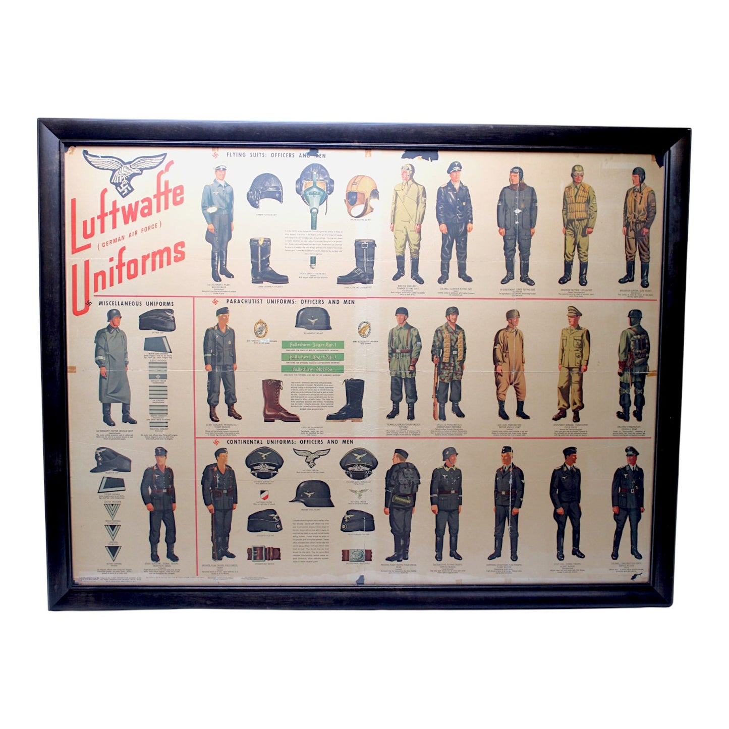 WWII U.S. Army "Luftwaffe Uniforms" Newsmap Poster | March 6, 1944 | Vol. II No. 46B
