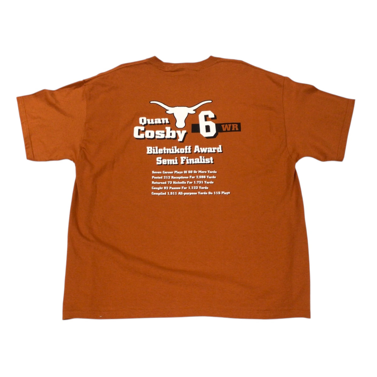 Quan Cosby #6 Signed Texas Longhorns Graphic T-Shirt – JSA Certified