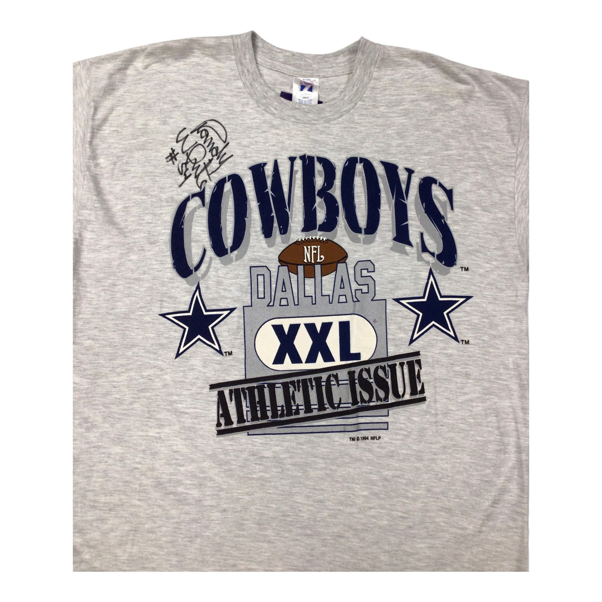 Vintage 1990s Dallas Cowboys Randy White #54 Signed Athletic Issue T-Shirt – JSA Certified