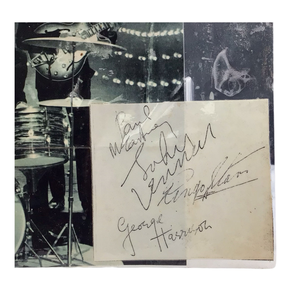 The Beatles Vintage Black & White Photo Calendar Page with Autographs
