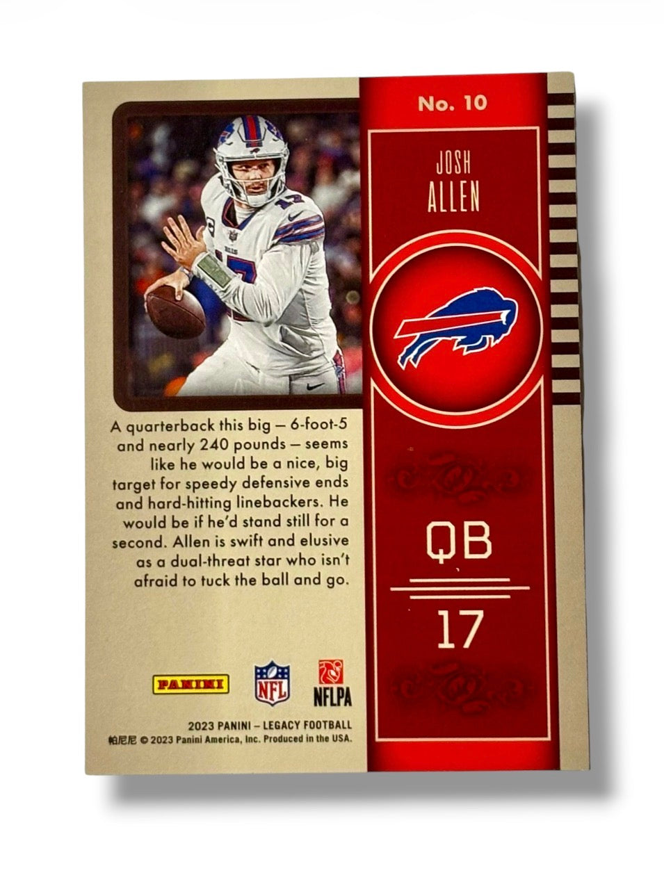 2023 Panini Legacy #10 Josh Allen Signed/Autographed Card