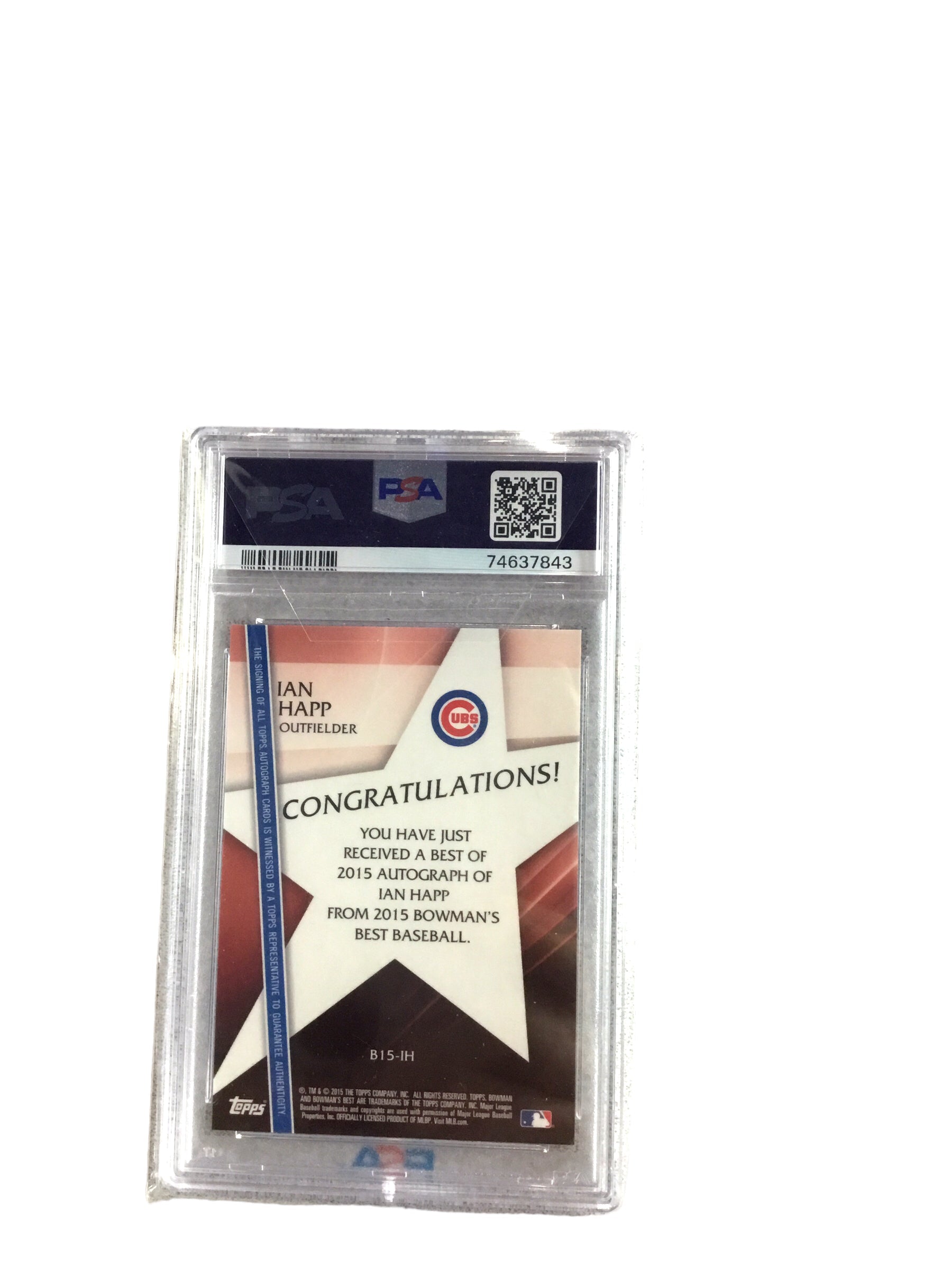 Ian Happ 2015 Bowmans Best Best of 2015 Auto Refractor RC PSA 10 GEM MINT