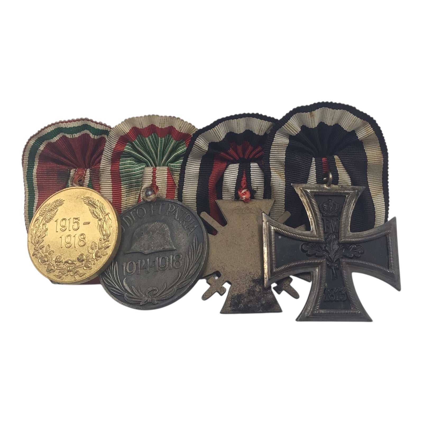 Imperial German Austro-Hungarian WWI 4 Medal Bar w/ Iron Cross