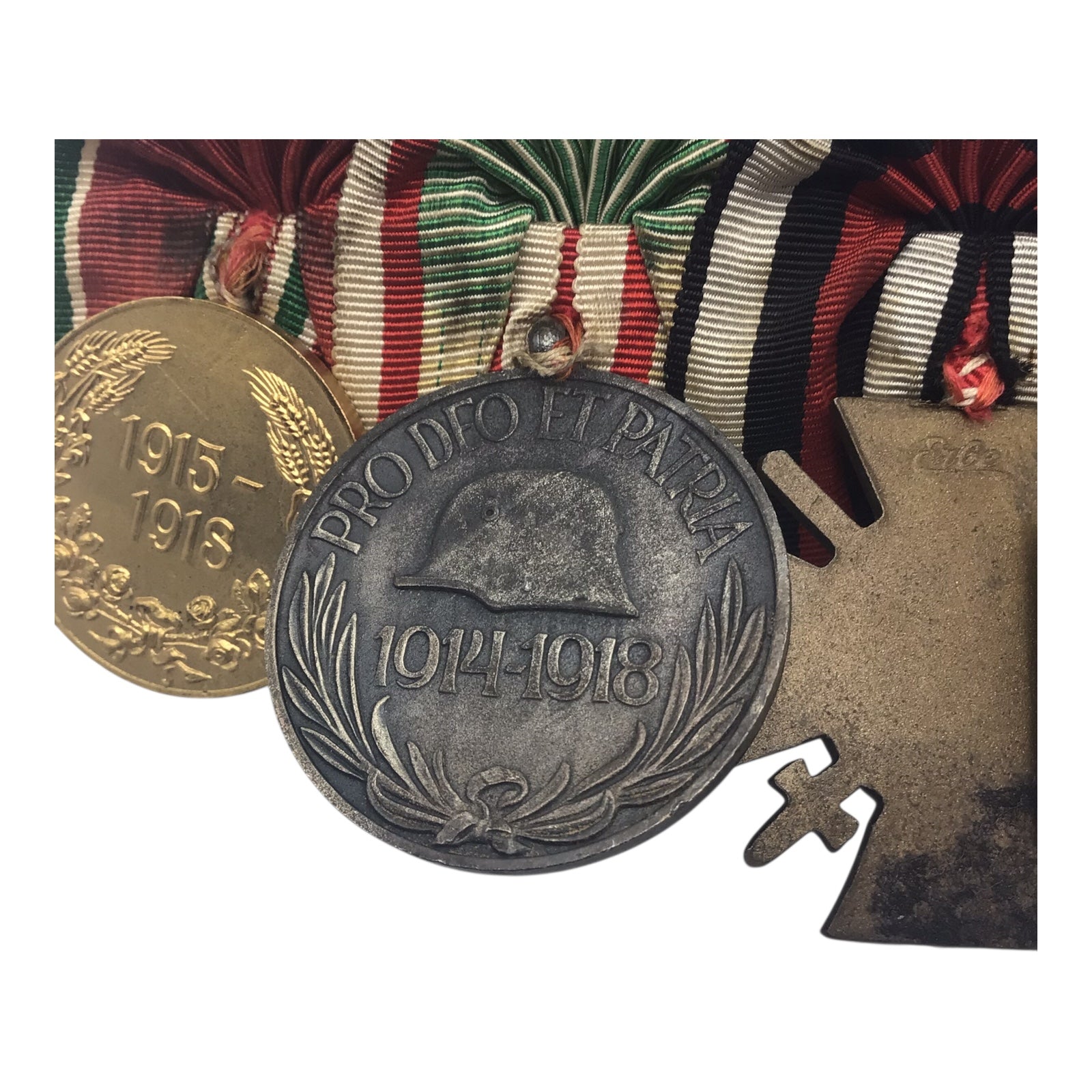 Imperial German Austro-Hungarian WWI 4 Medal Bar w/ Iron Cross