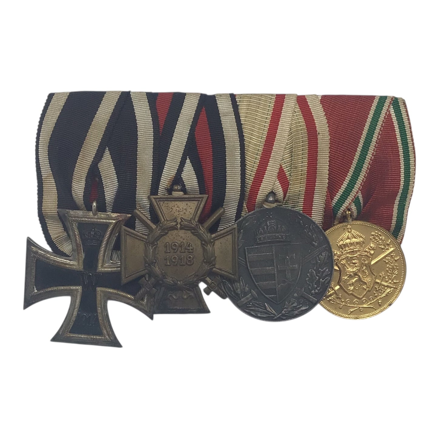 Imperial German Austro-Hungarian WWI 4 Medal Bar w/ Iron Cross